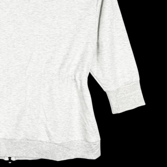 Magaschoni Women's Full Zip 3/4 Sleeve Drawstring Heather Grey Jacket Sz 2X NWT - Picture 7 of 13